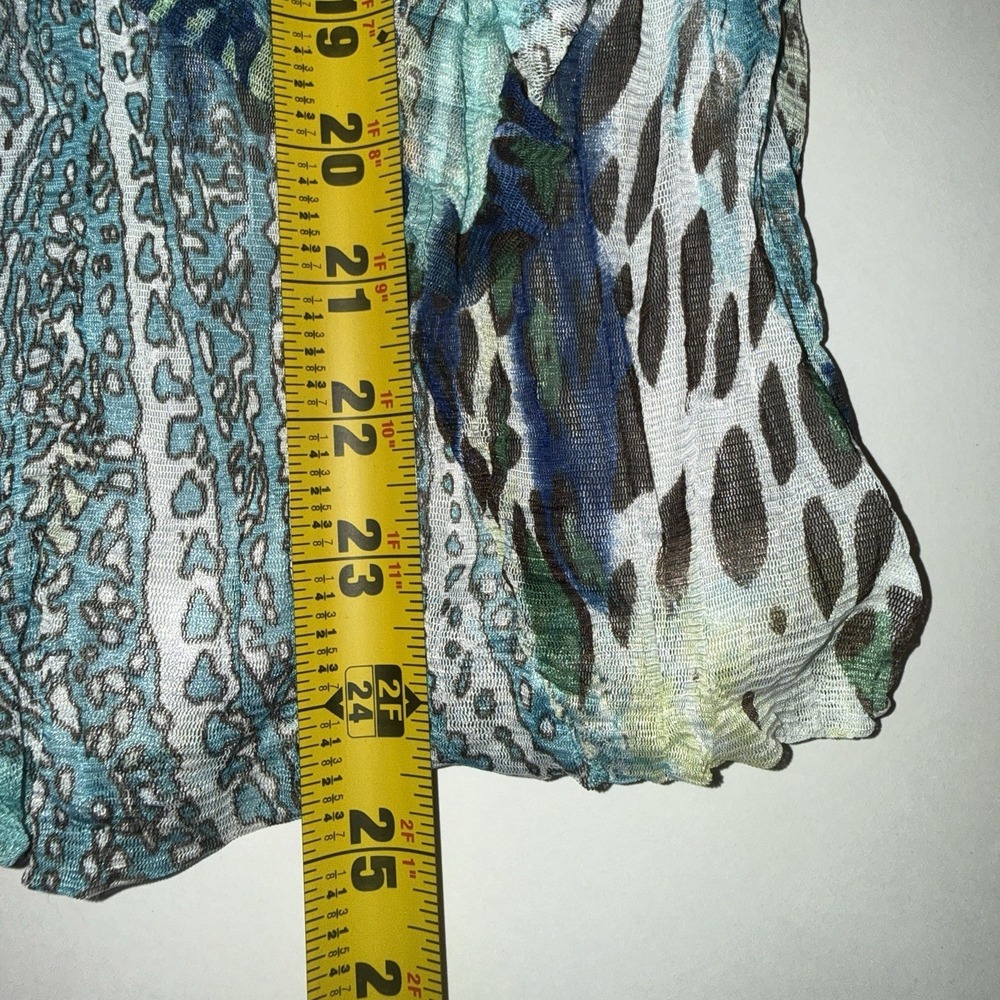VTG Passion Concept Y2K Crinkle Mesh Jacket XL Blue Paisley Animal Art To Wear - Picture 7 of 8